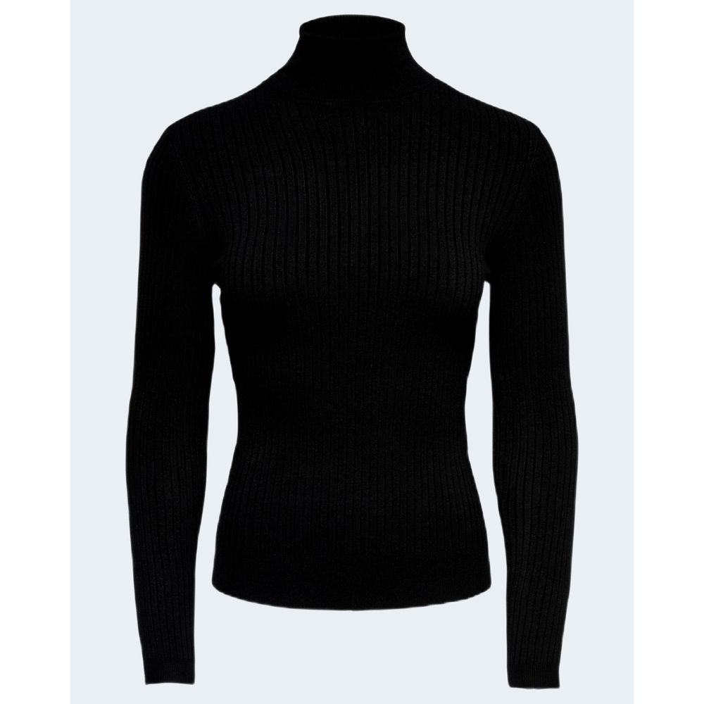 Schwarzer Rollkragenpullover aus Viskose