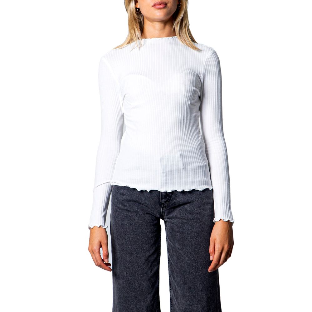 Weißer Polyester-Rollkragenpullover