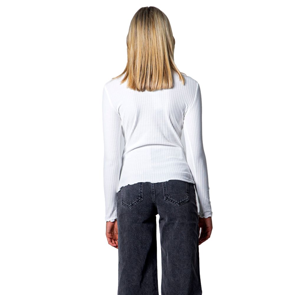 Weißer Polyester-Rollkragenpullover