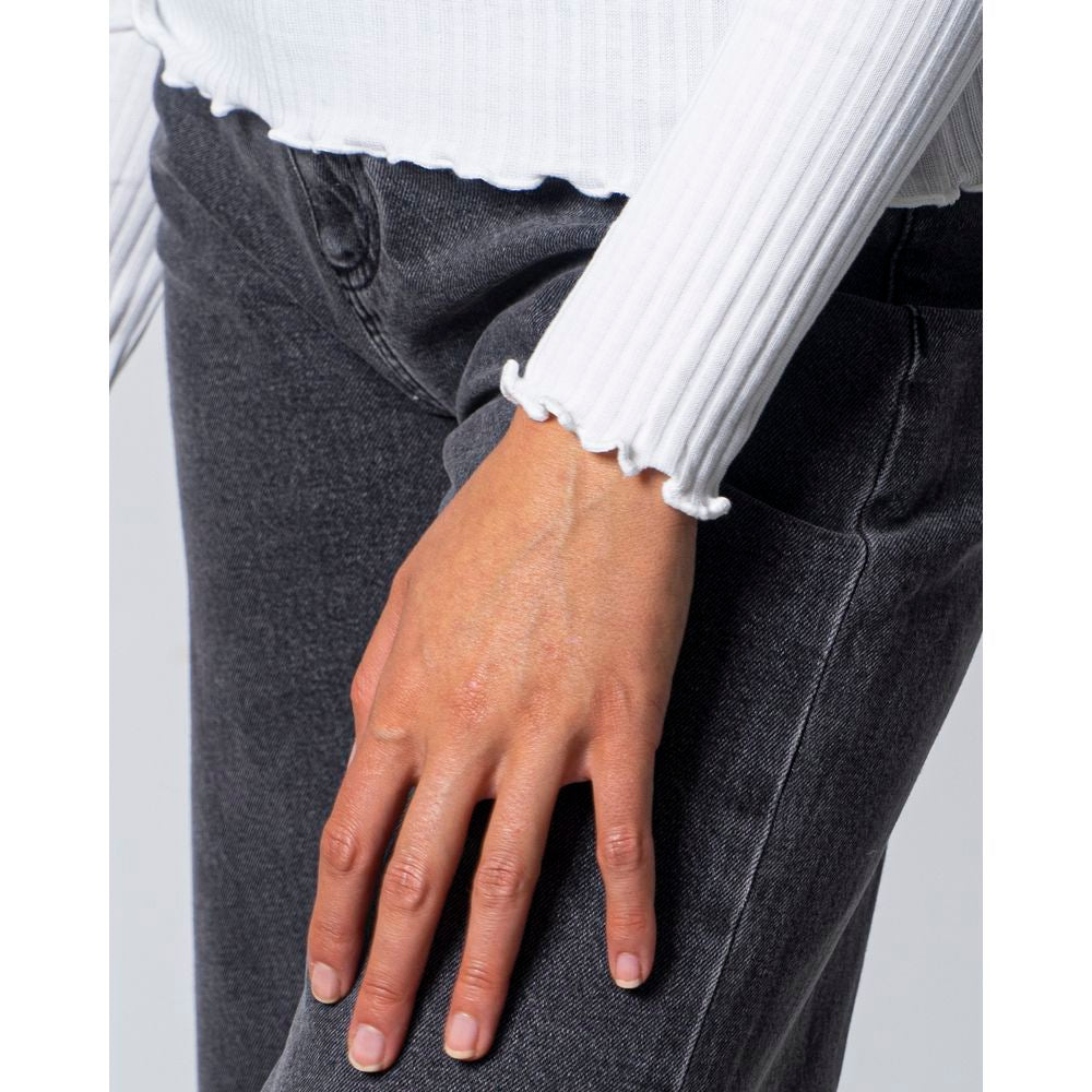 Weißer Polyester-Rollkragenpullover