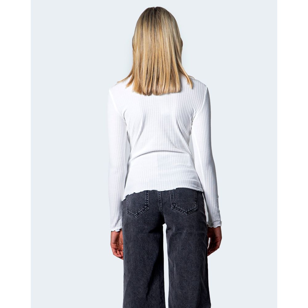 Weißer Polyester-Rollkragenpullover