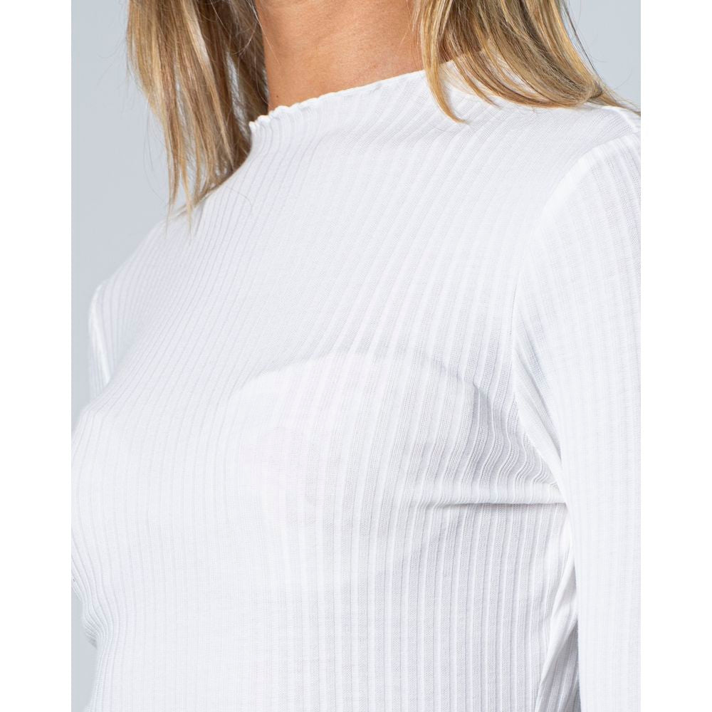 Weißer Polyester-Rollkragenpullover