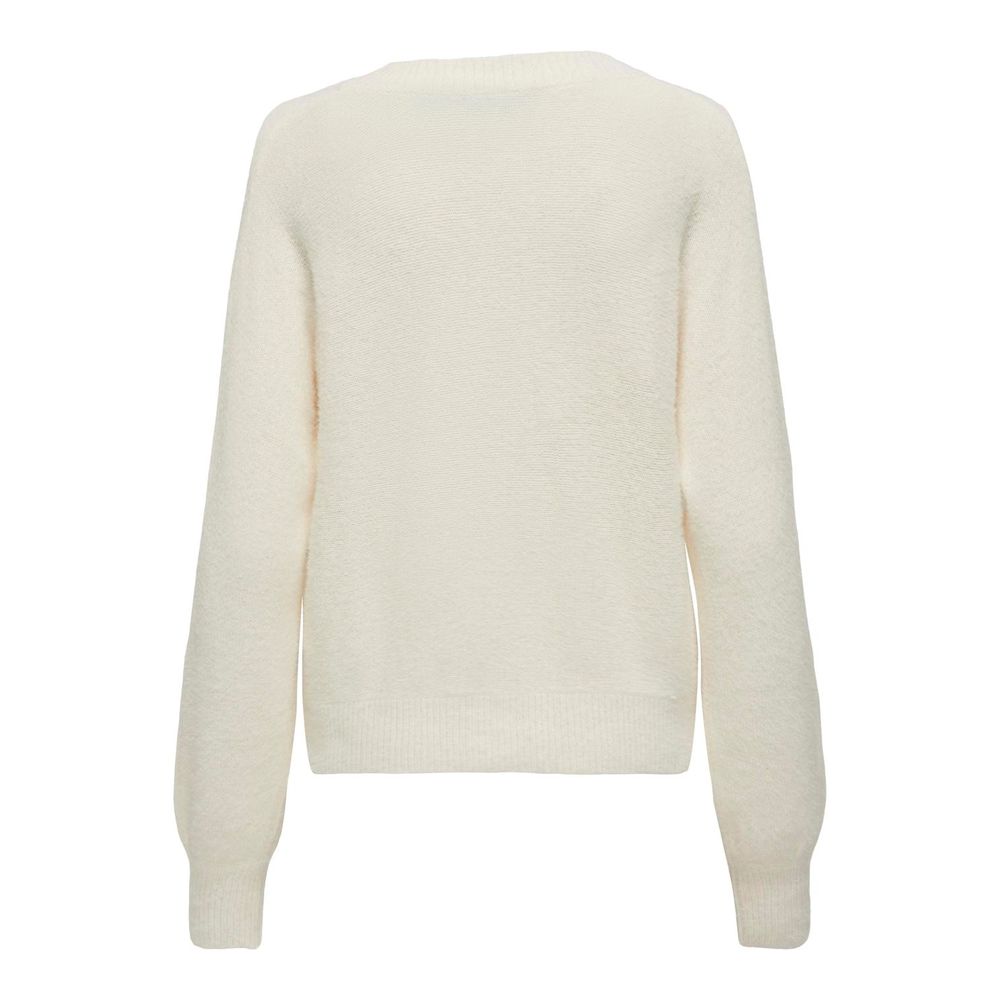 Cremefarbene Nylon-Strickjacke