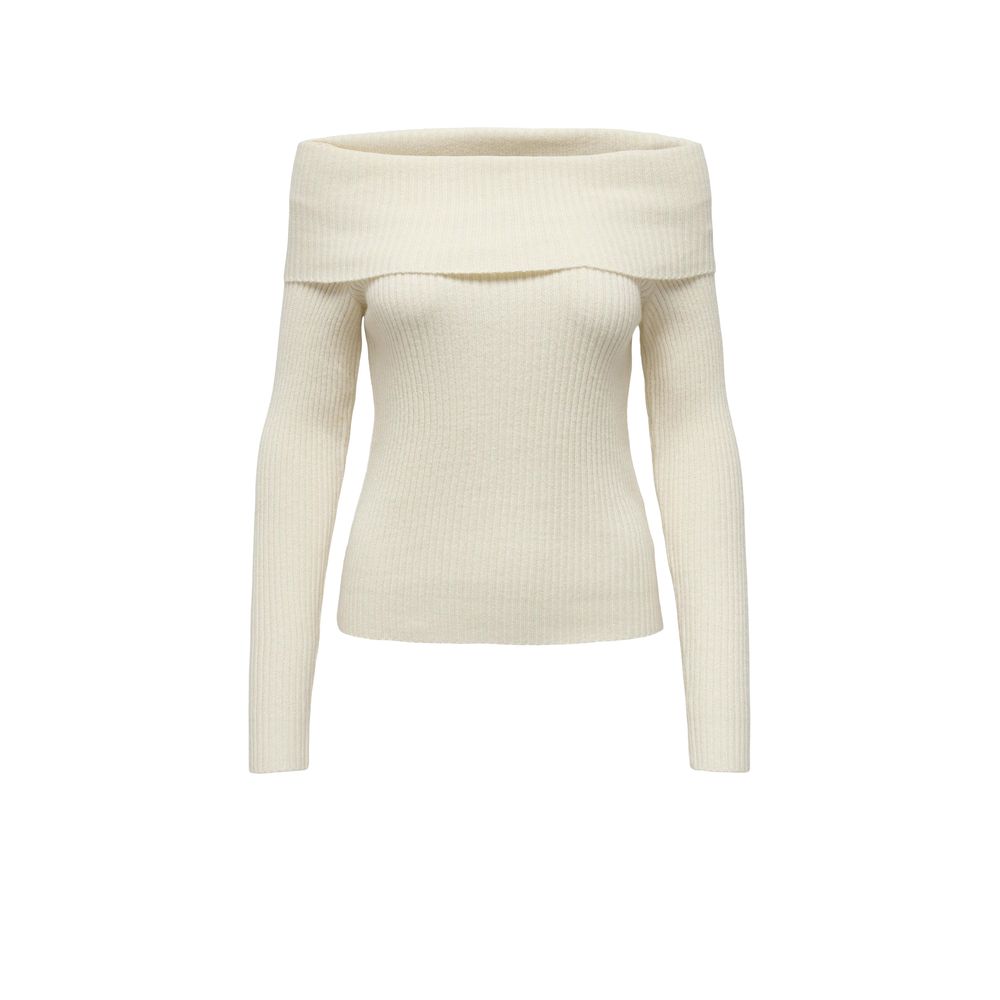 Cremefarbener Viskosepullover