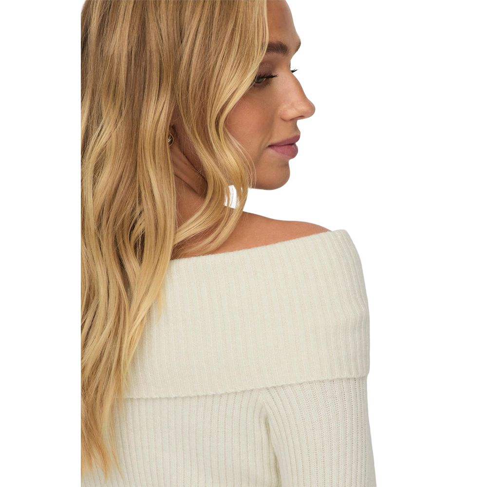 Cremefarbener Viskosepullover