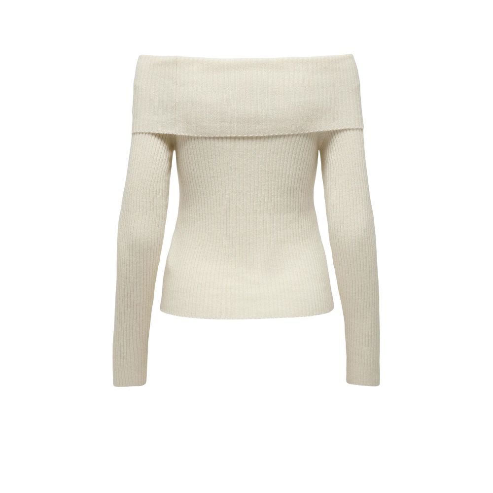 Cremefarbener Viskosepullover