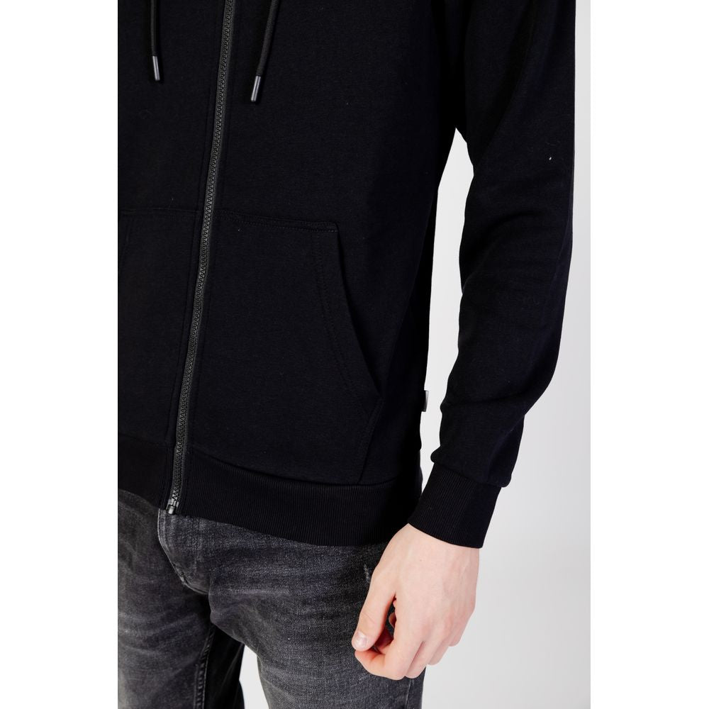Schwarzer Polyester-Kapuzenpullover