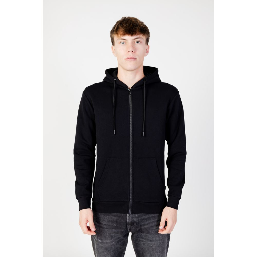 Schwarzer Polyester-Kapuzenpullover