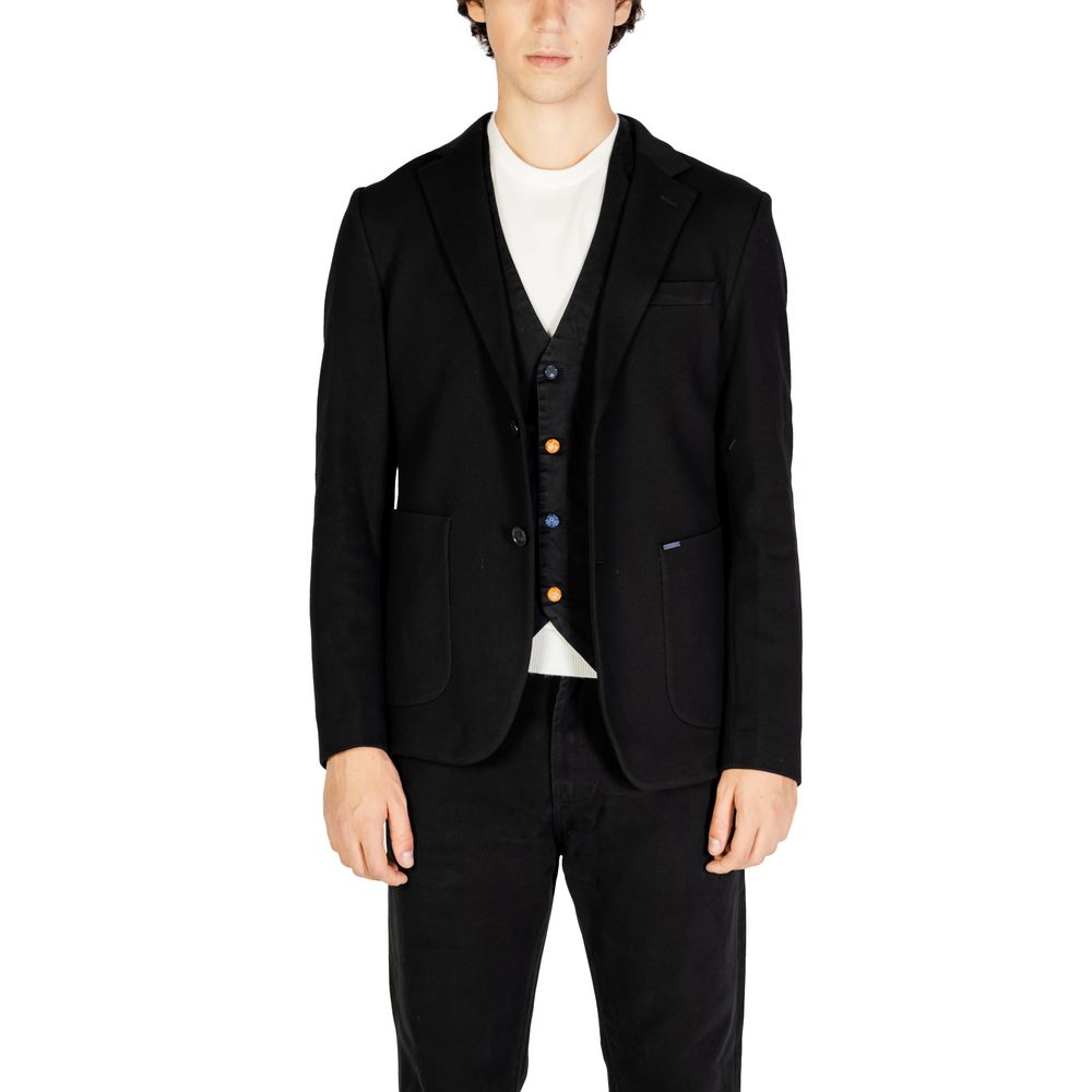 Schwarzer Baumwollblazer