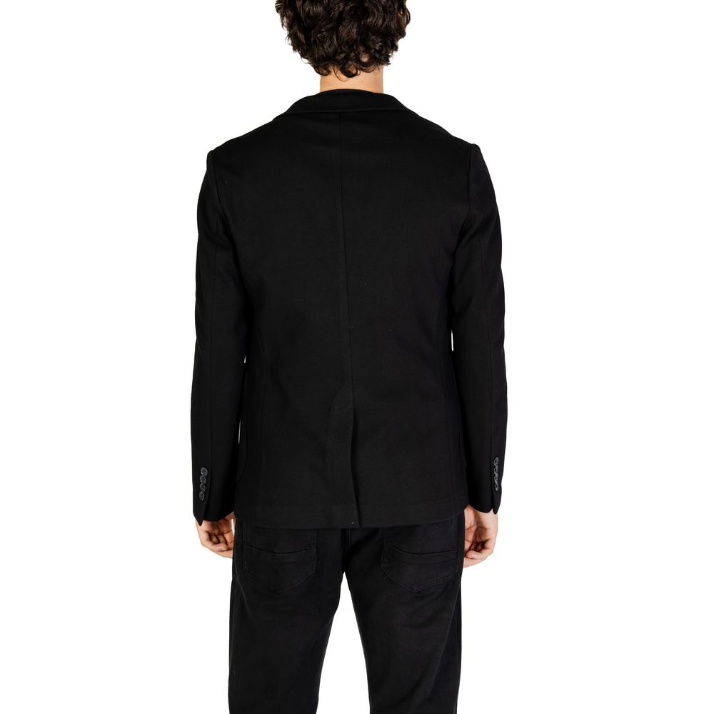 Schwarzer Baumwollblazer