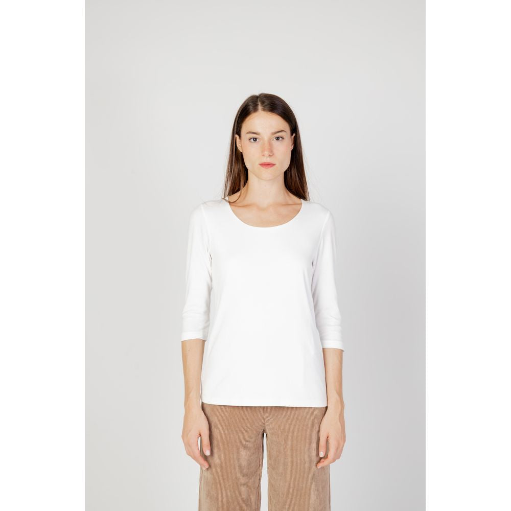 Cremefarbenes Langarmshirt aus Baumwolle