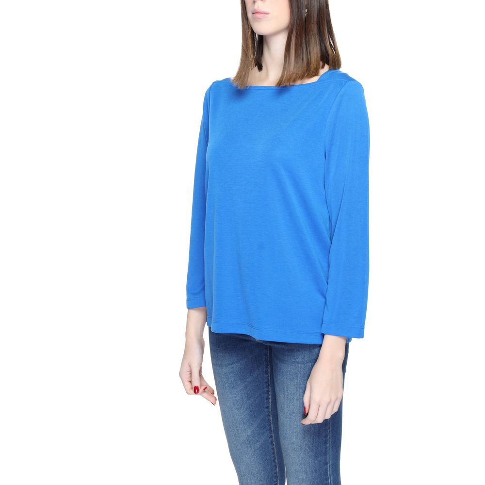 Blaues Langarmshirt aus Modal