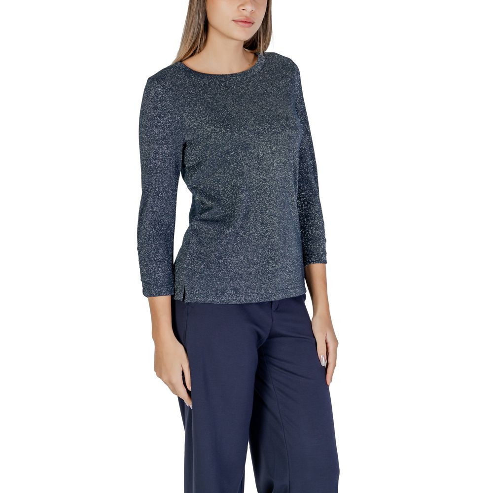 Blaues Langarmshirt aus Polyester