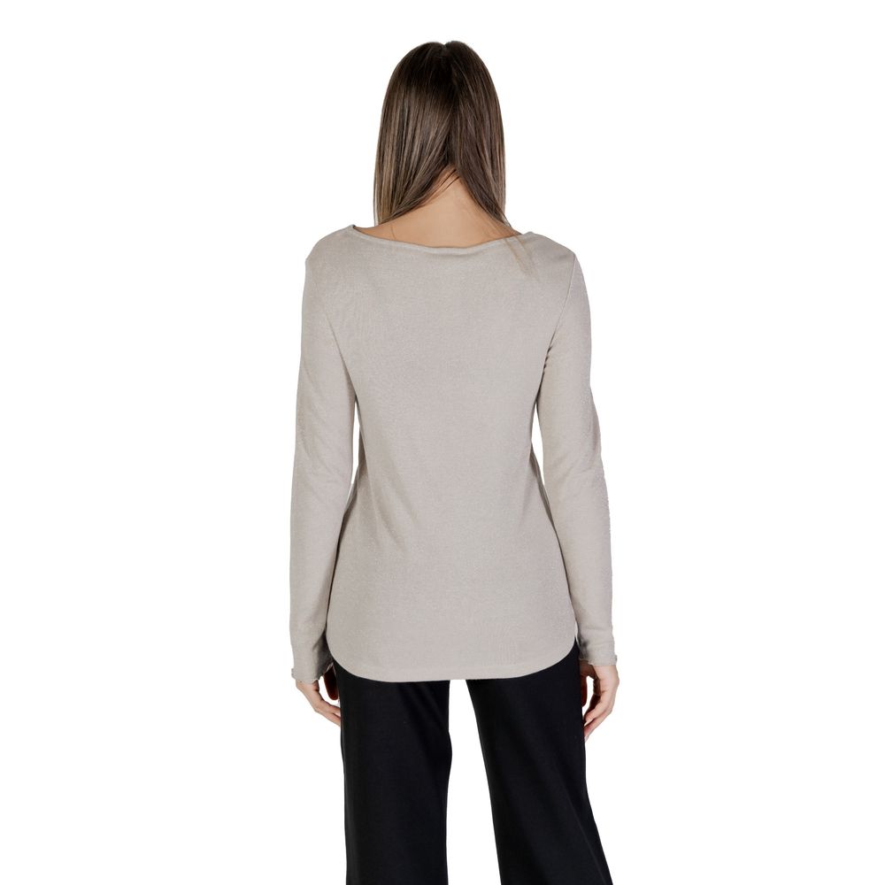 Beiges Langarmshirt aus Viskose