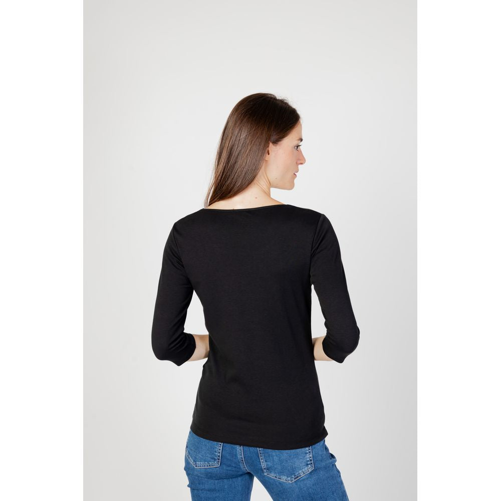 Schwarzes Langarmshirt aus Baumwolle