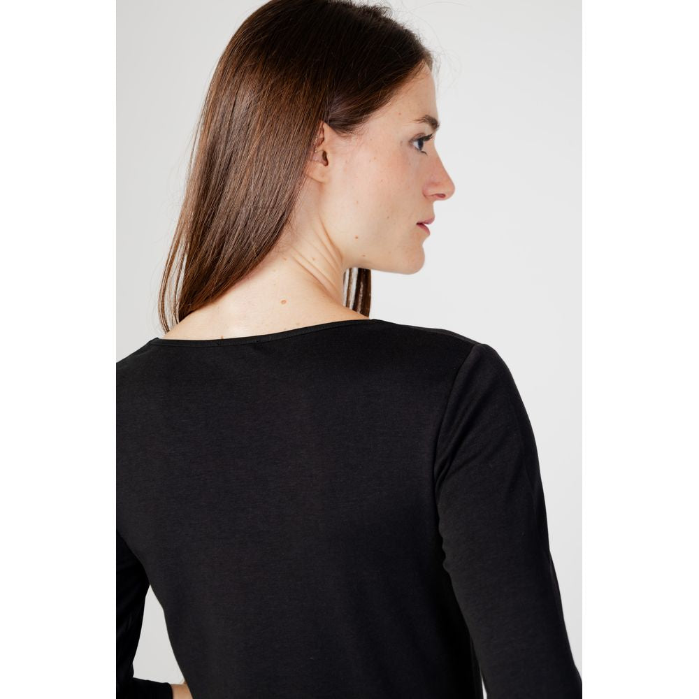 Schwarzes Langarmshirt aus Baumwolle