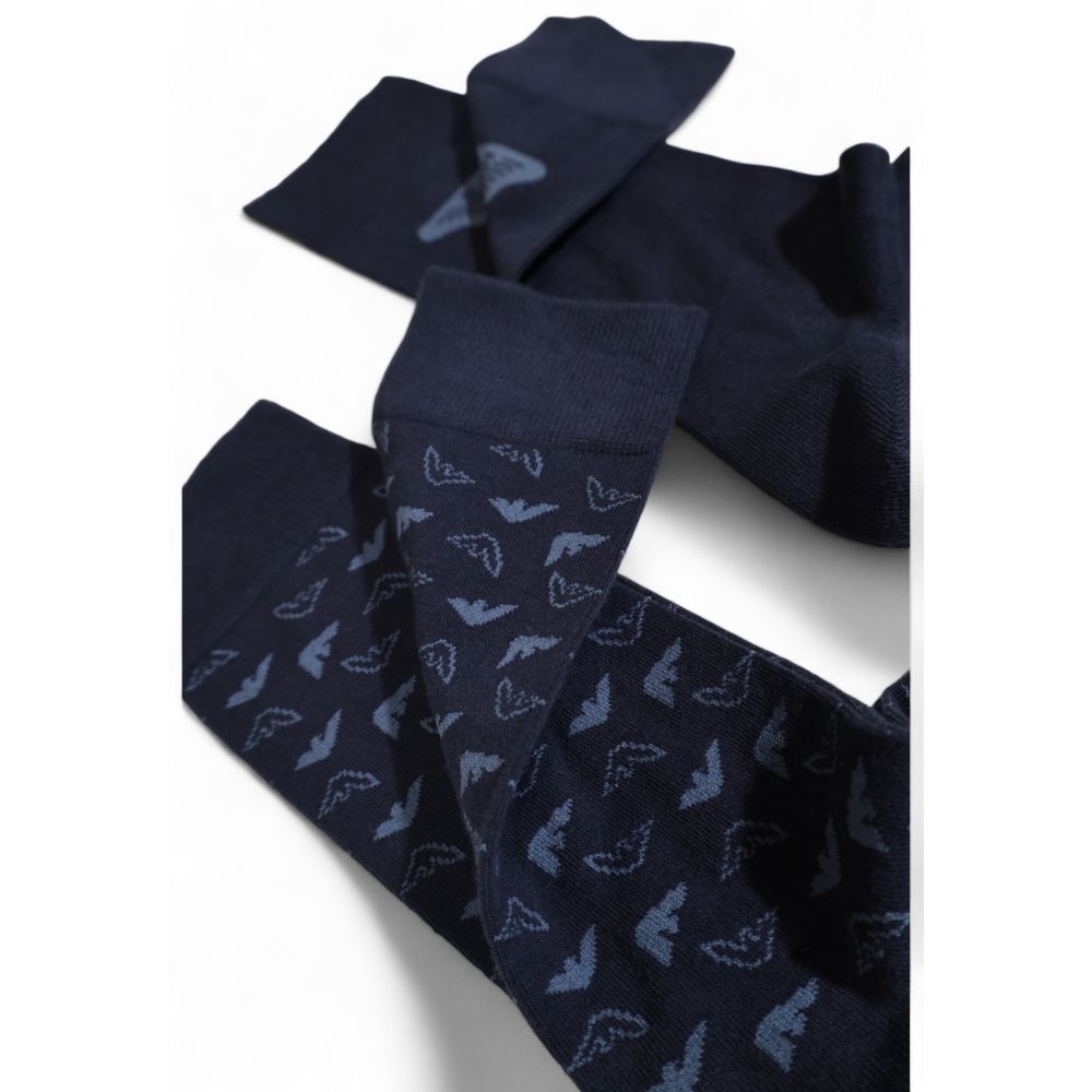 Blaue Baumwollsocke