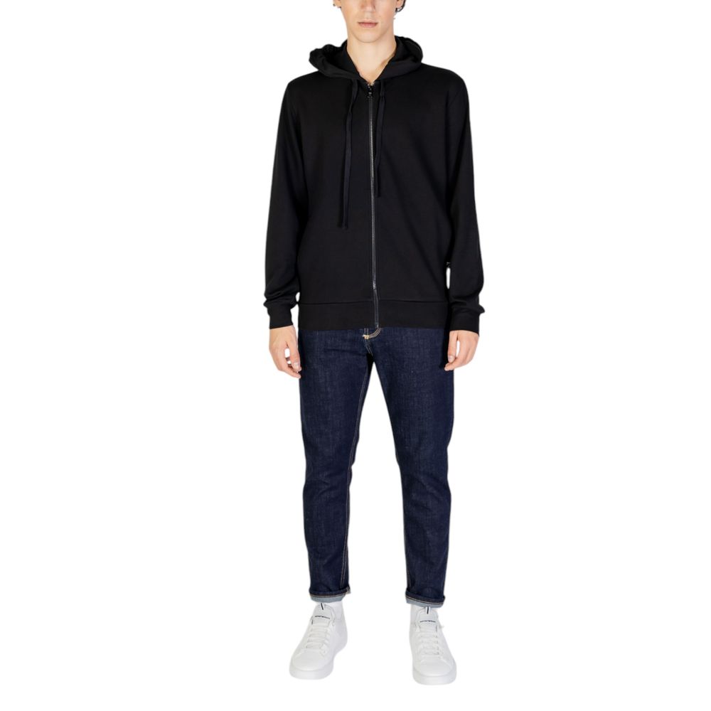 Schwarzer Polyester-Kapuzenpullover