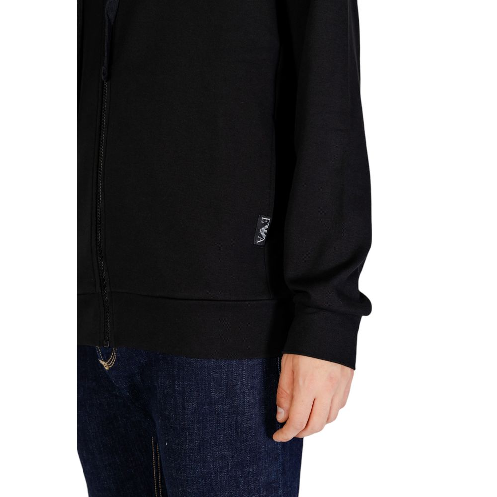 Schwarzer Polyester-Kapuzenpullover
