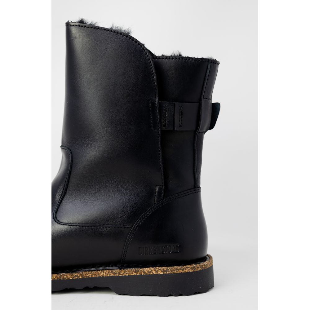 Schwarze Lederstiefelette