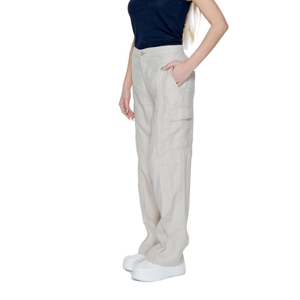 Beige Leinenhose