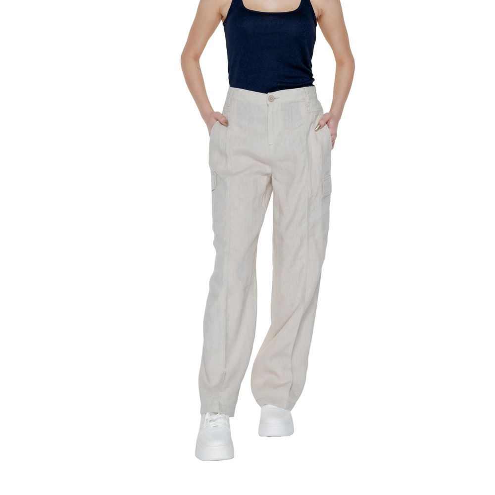 Beige Leinenhose