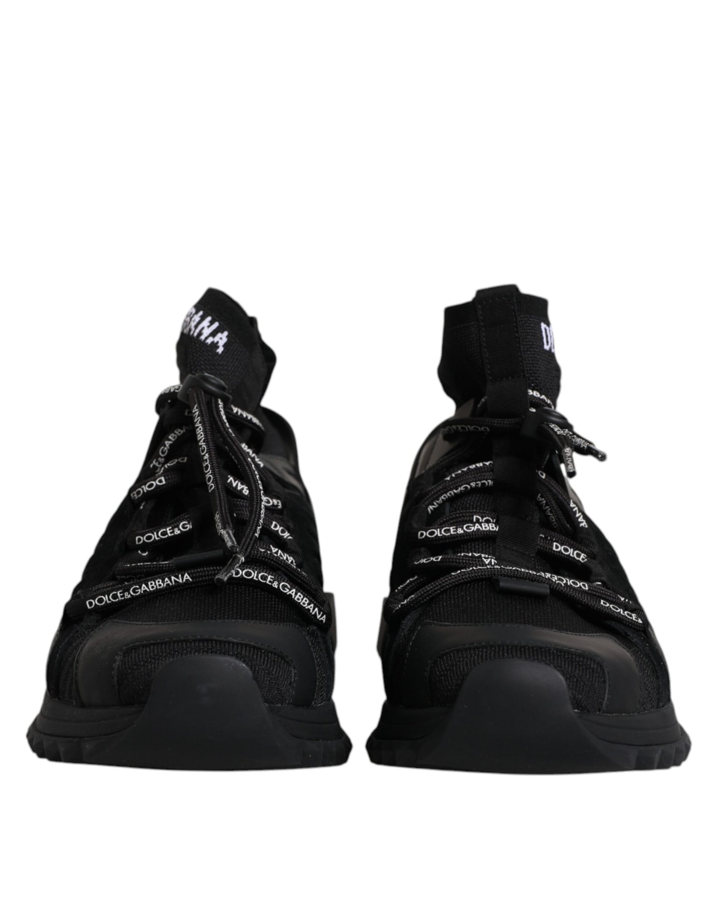 Schwarze Sorrento Logo Herren Sneakers Socken Schuhe