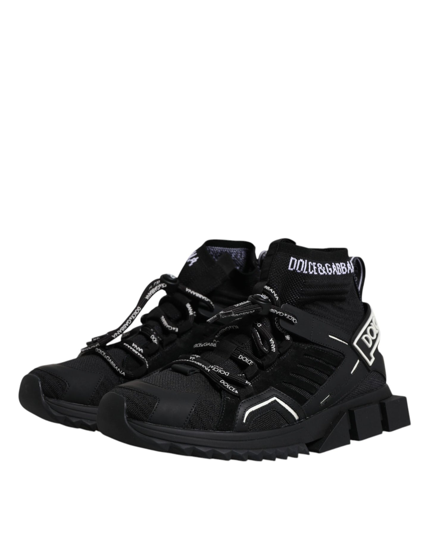 Schwarze Sorrento Logo Herren Sneakers Socken Schuhe