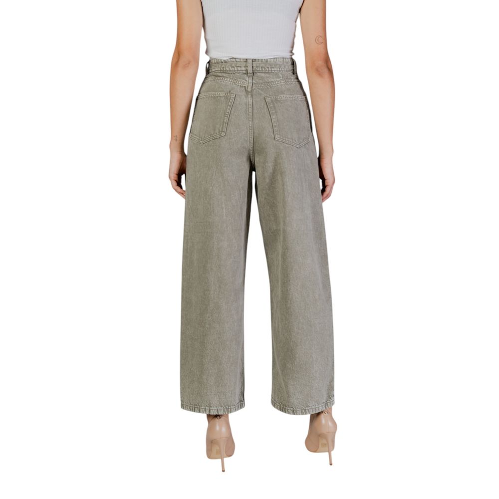 Grüne Bootcut-Jeans aus Baumwolle
