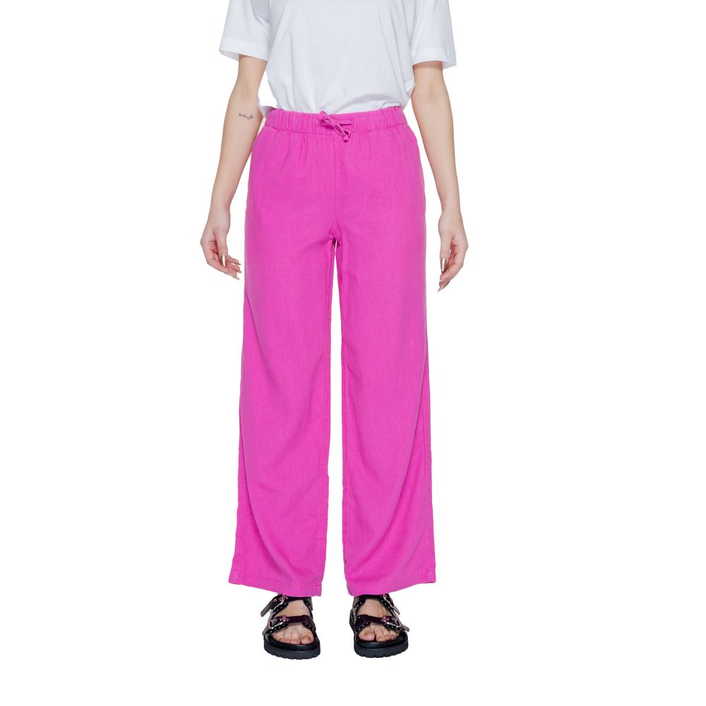 Rosa Leinenhose