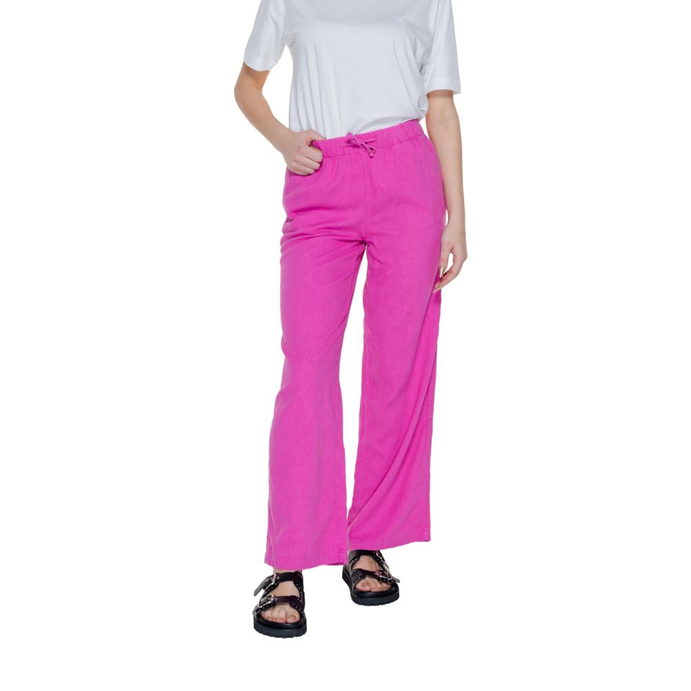 Rosa Leinenhose