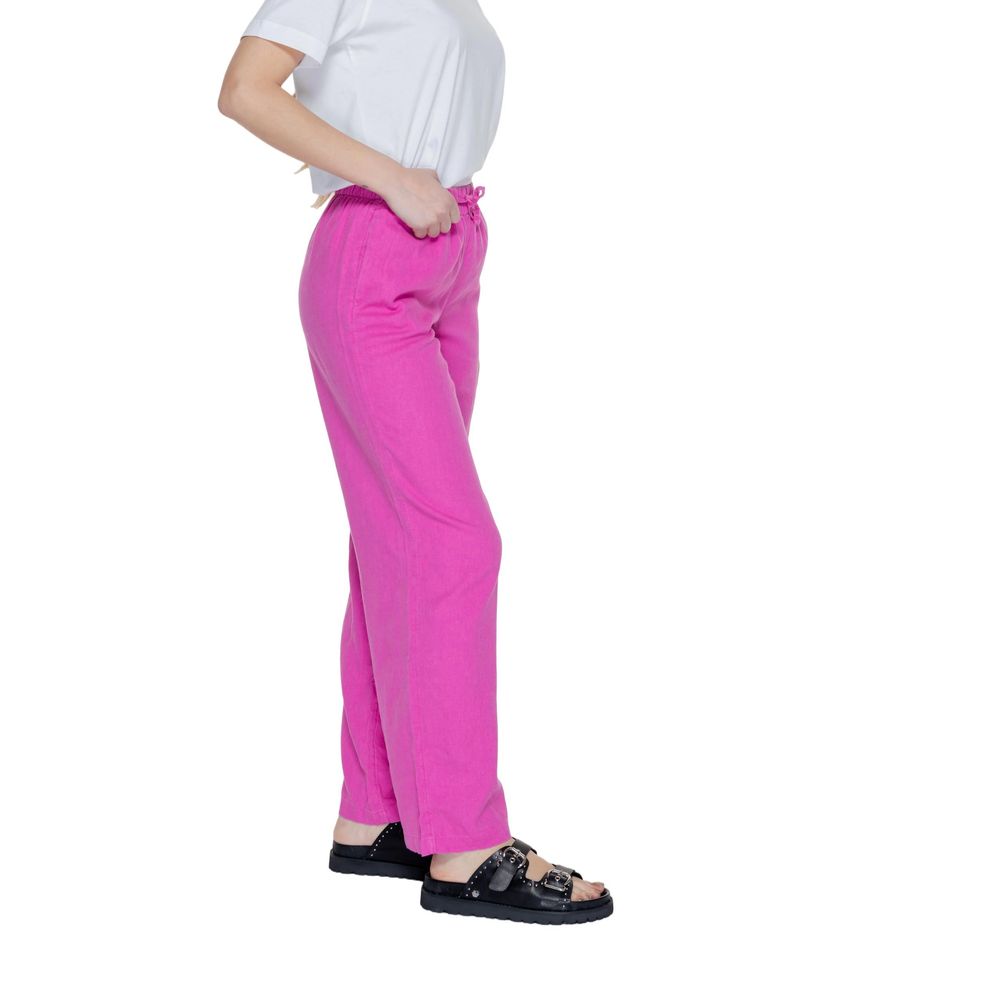 Rosa Leinenhose