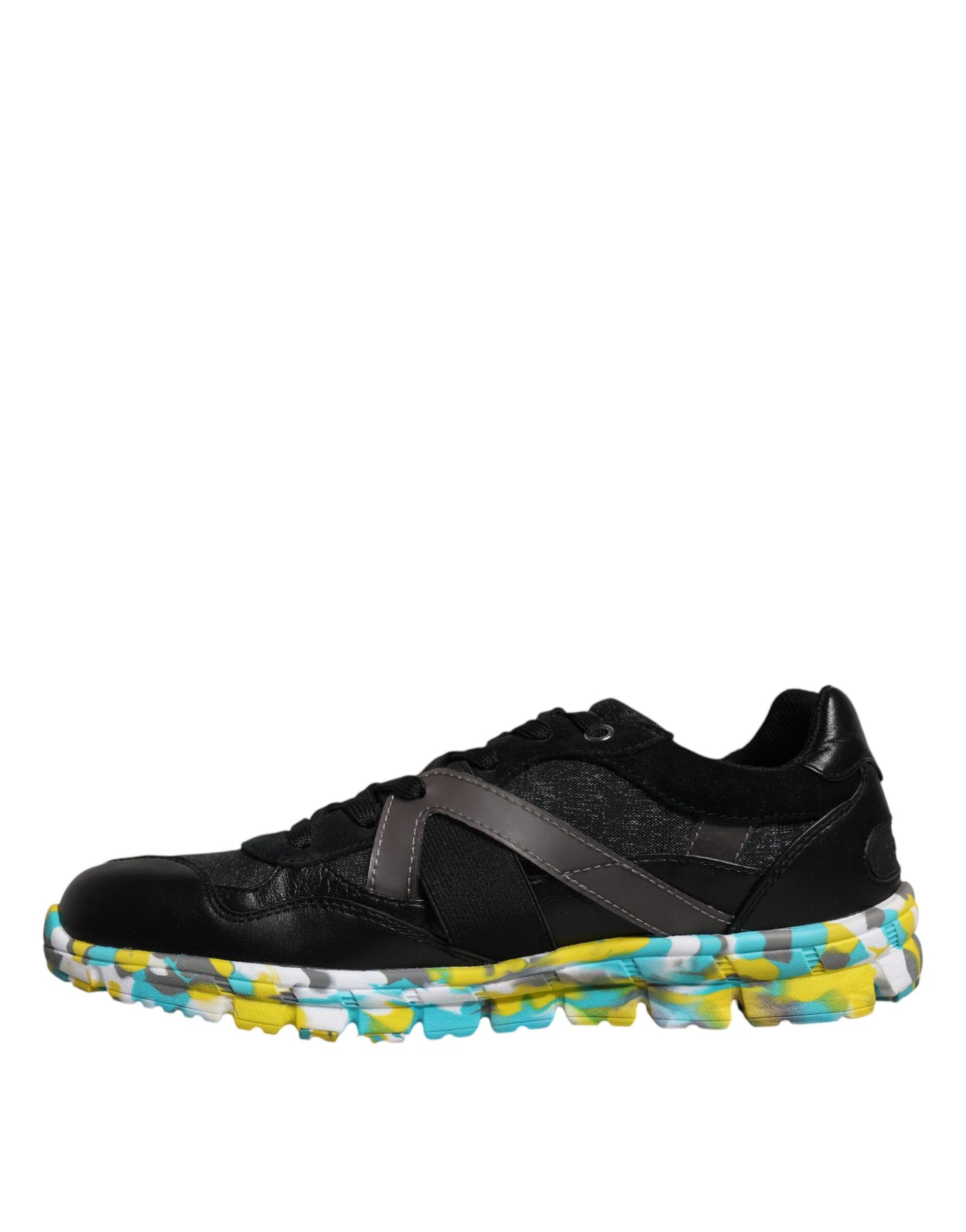 Schwarze Polyester Low Top Herren Sneakers Schuhe
