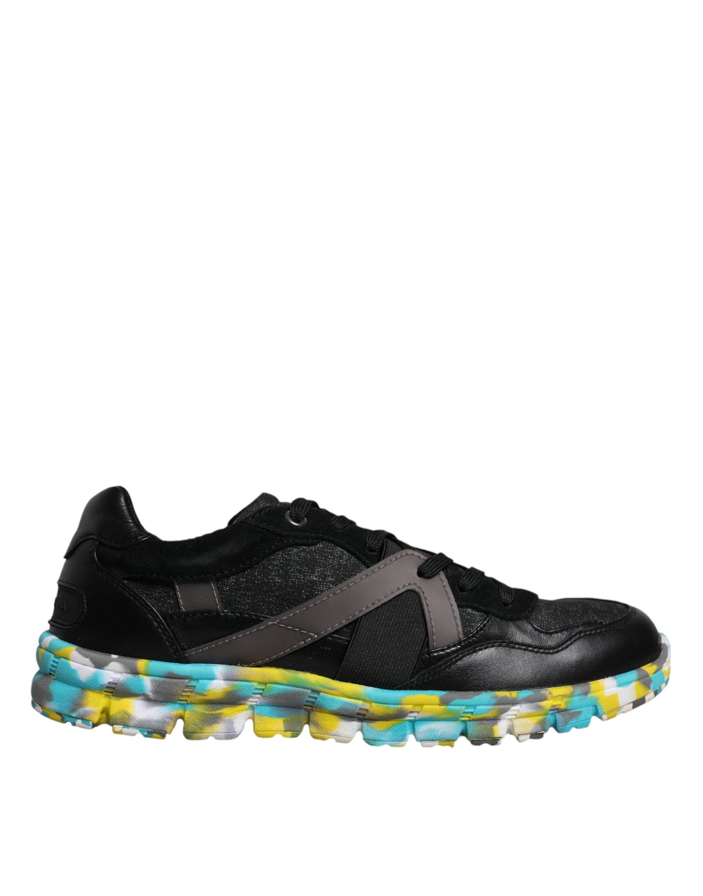 Schwarze Polyester Low Top Herren Sneakers Schuhe