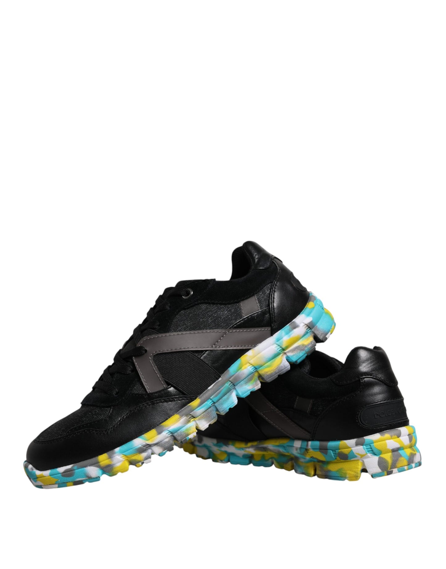 Schwarze Polyester Low Top Herren Sneakers Schuhe