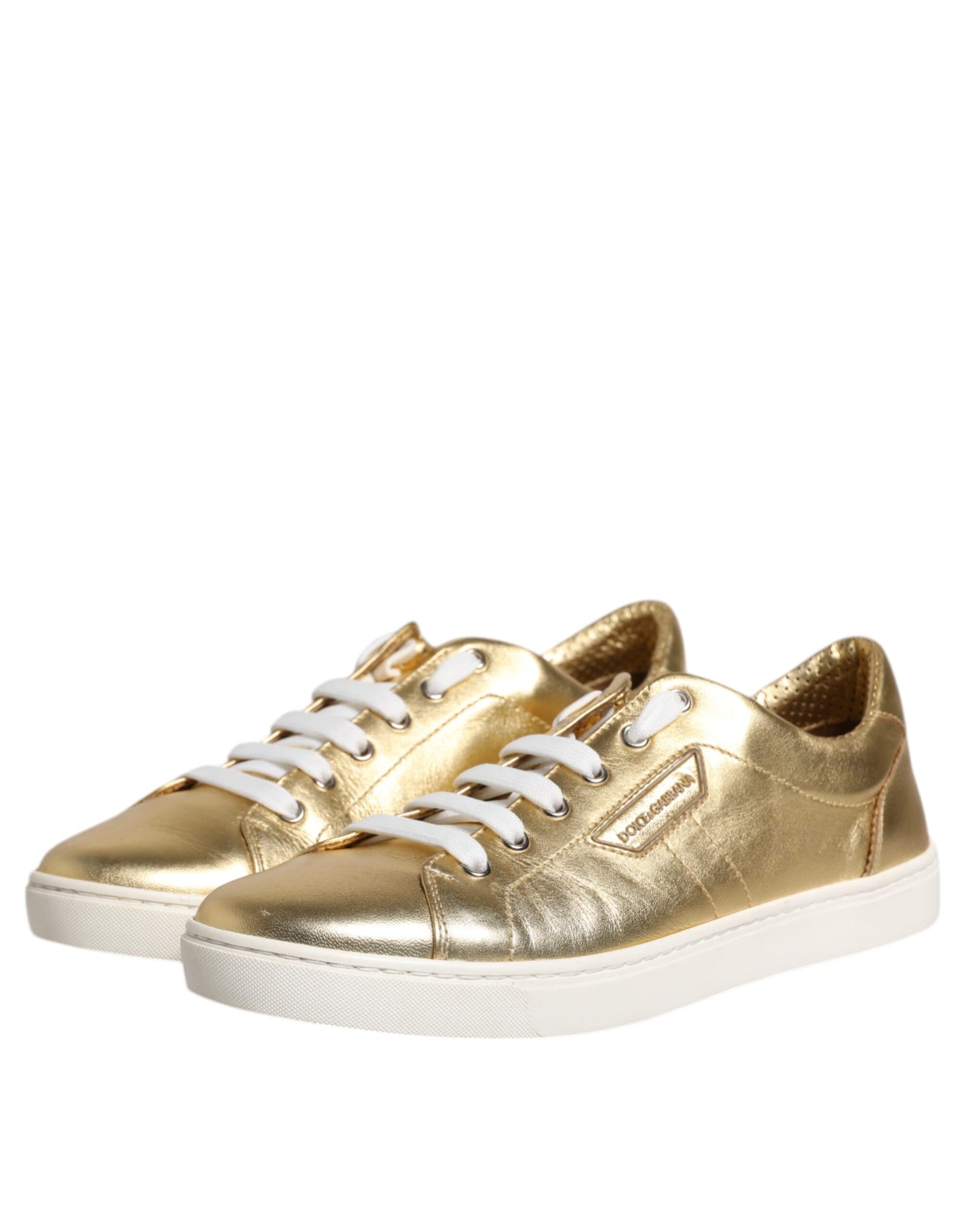 Gold Leder Logo London Herren Sneakers Schuhe