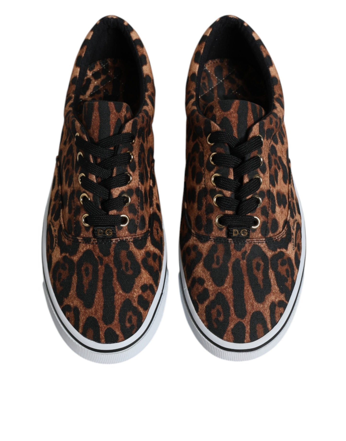 Braune Sneakers aus Baumwolle mit Leoparden-Logo-Print