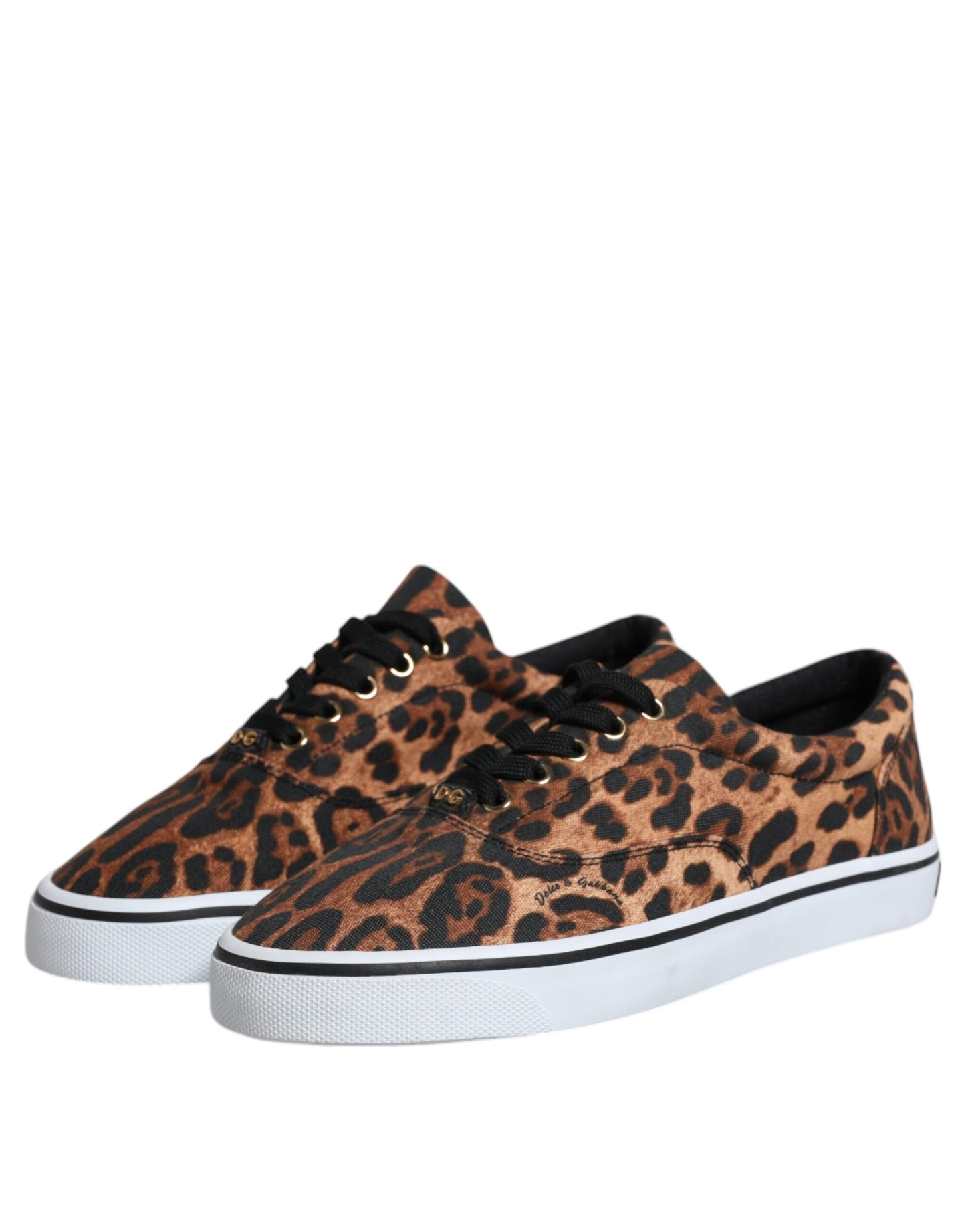 Braune Sneakers aus Baumwolle mit Leoparden-Logo-Print
