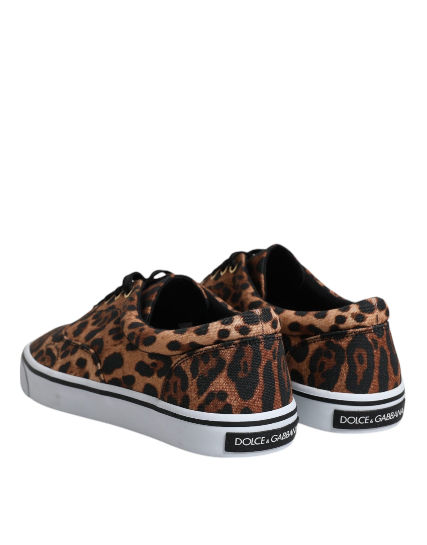 Braune Sneakers aus Baumwolle mit Leoparden-Logo-Print