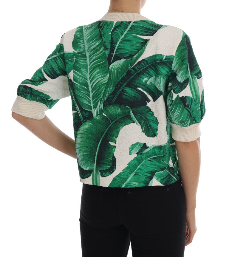 Ananas-Bananen-Pailletten-Pullover mit Rundhalsausschnitt