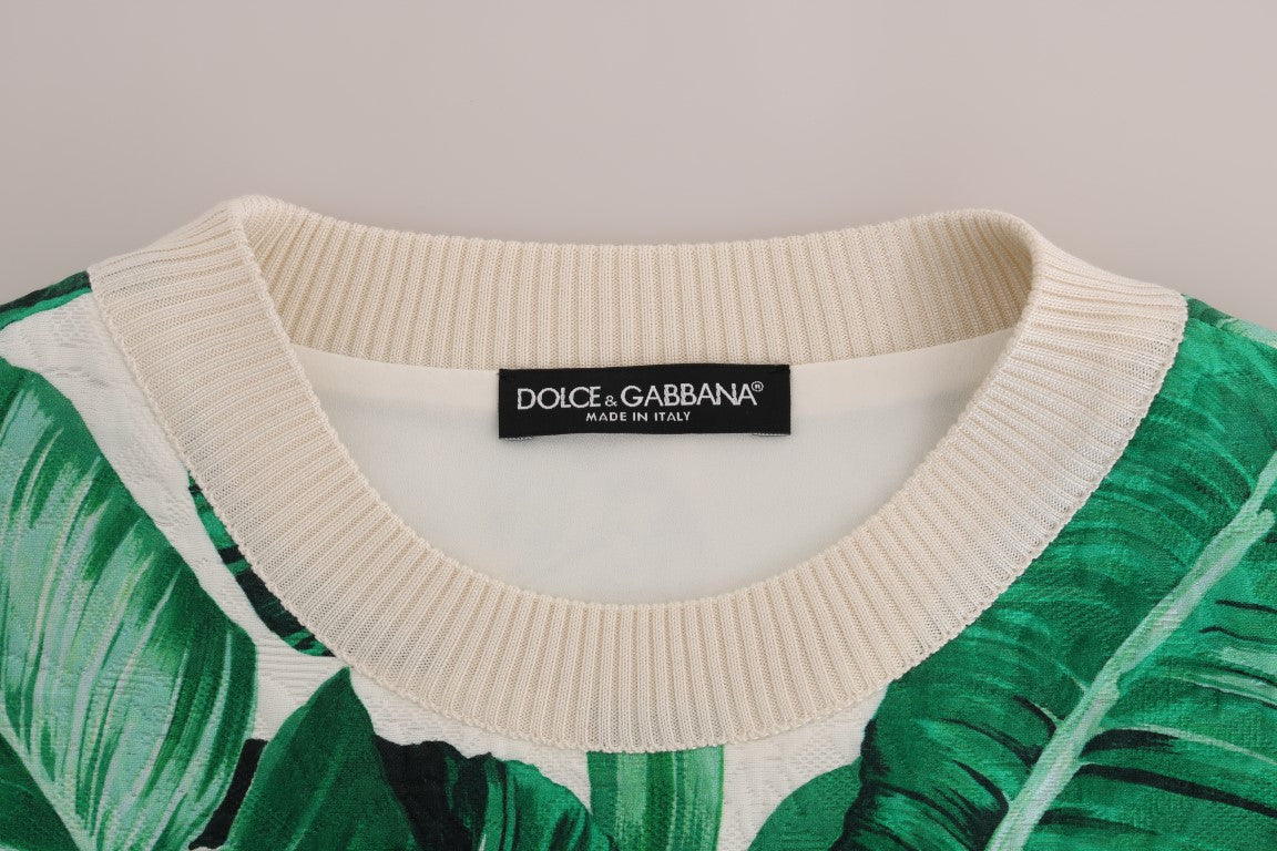 Ananas-Bananen-Pailletten-Pullover mit Rundhalsausschnitt