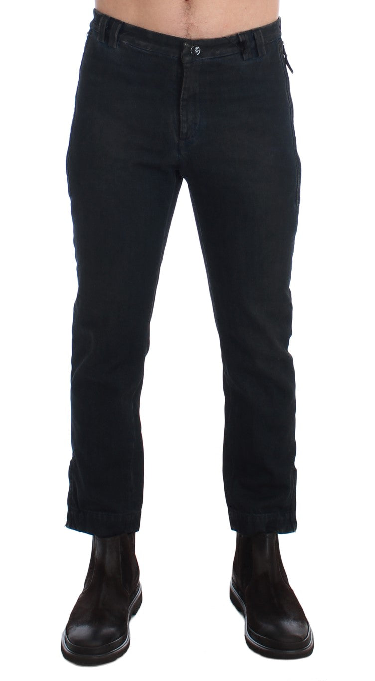 Blaue Slim-Hose aus Baumwoll-Denim