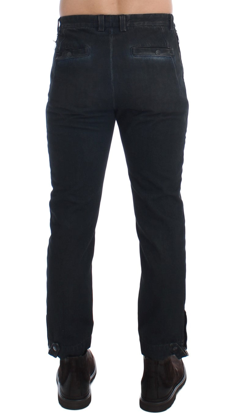 Blaue Slim-Hose aus Baumwoll-Denim
