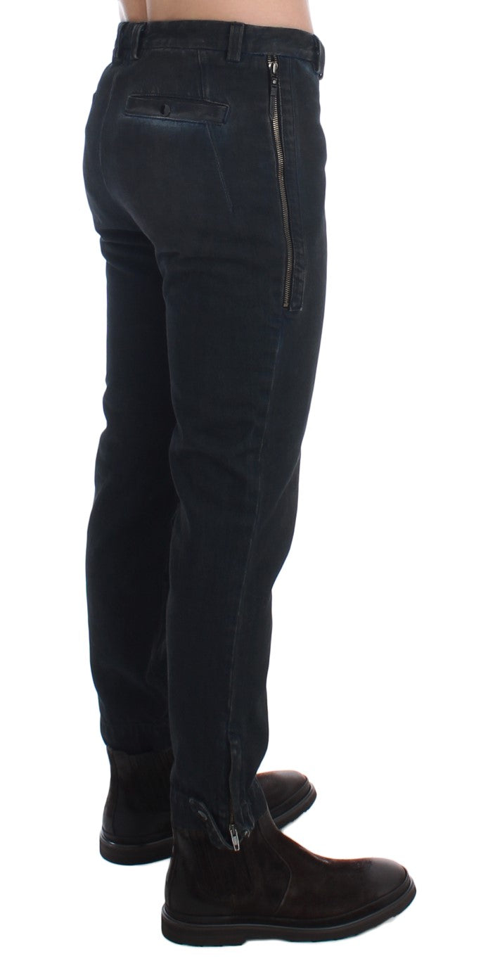 Blaue Slim-Hose aus Baumwoll-Denim