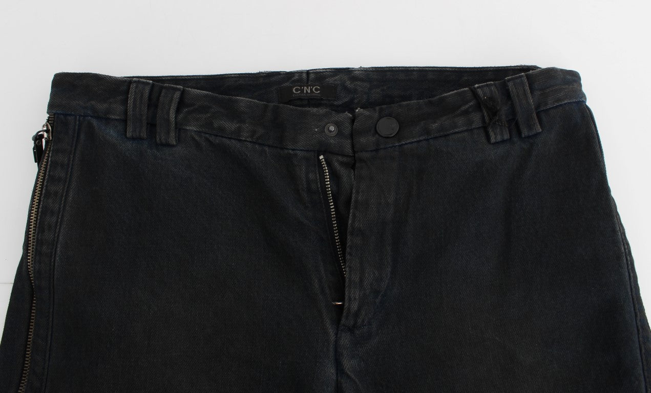 Blaue Slim-Hose aus Baumwoll-Denim