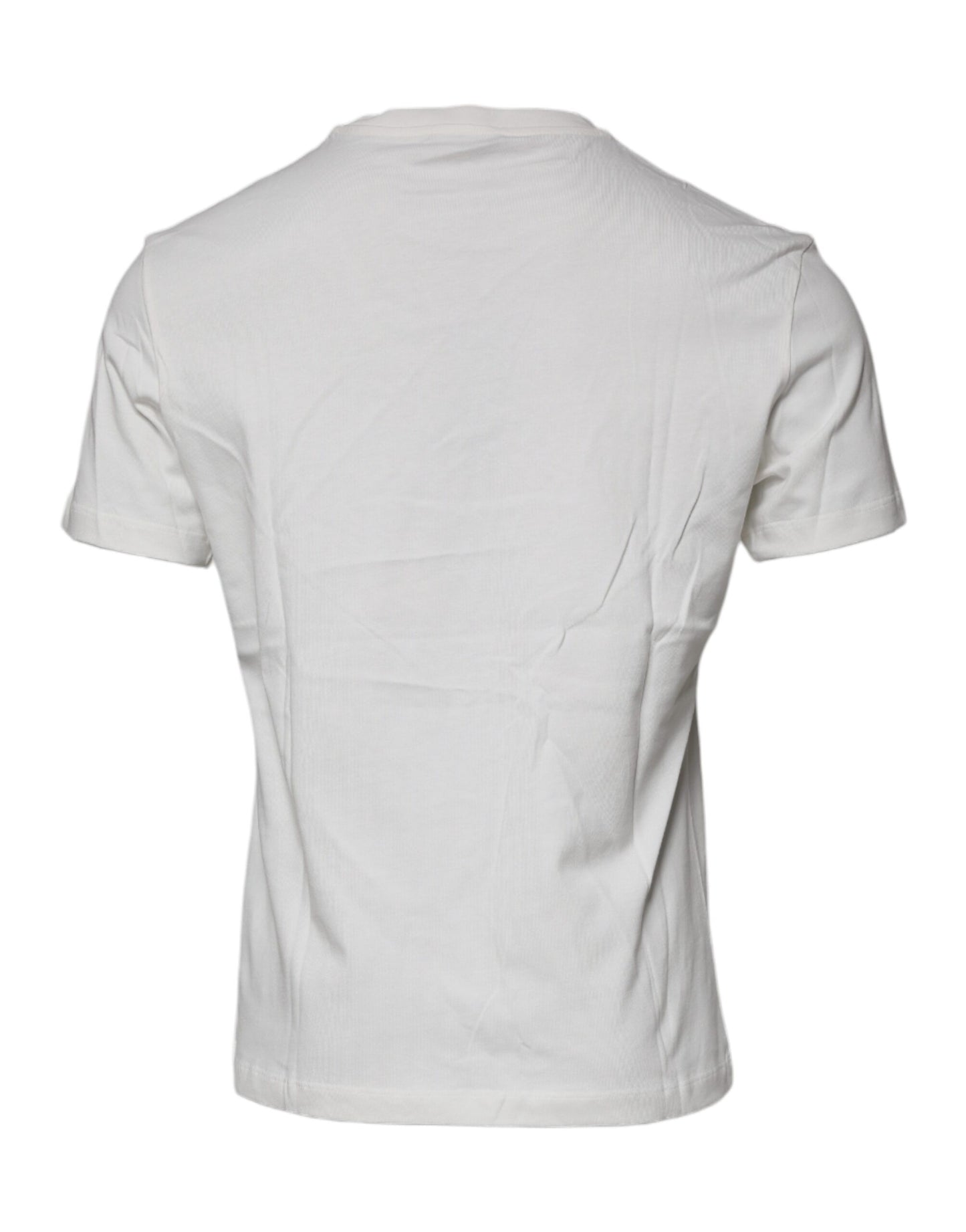 Weißes Baumwoll-T-Shirt mit Rundhalsausschnitt und Medusa-Print