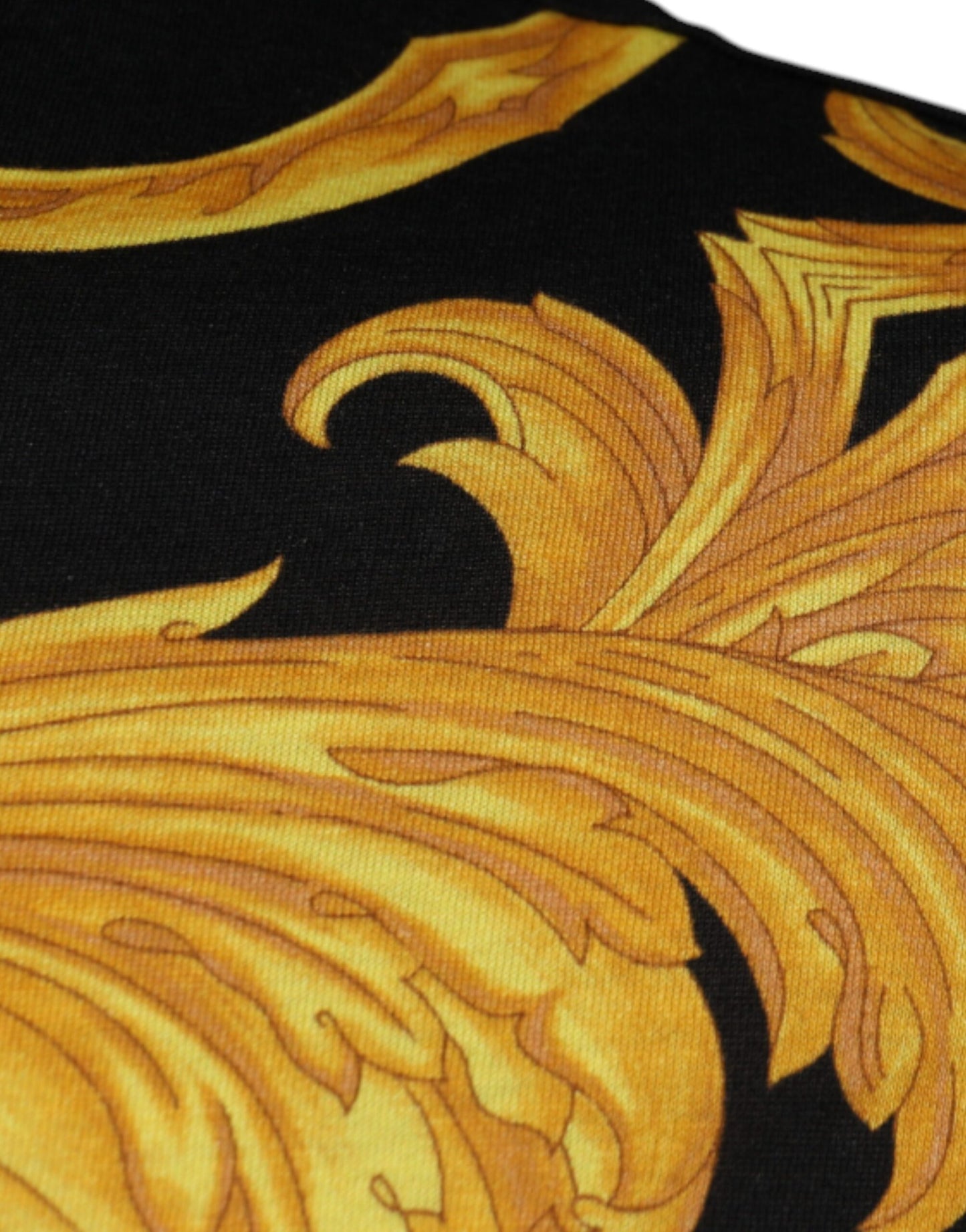 Schwarzes Baumwoll-T-Shirt mit Rundhalsausschnitt und Medusa-Print