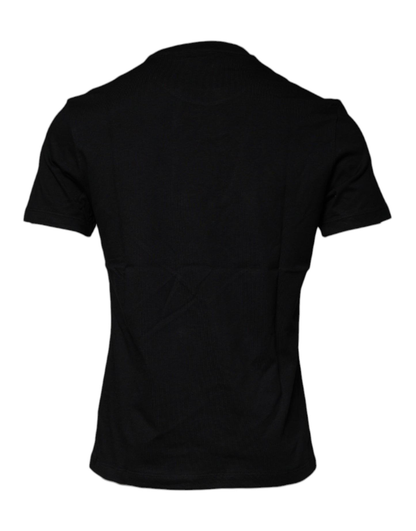 Schwarzes Baumwoll-T-Shirt mit Rundhalsausschnitt und Medusa-Print