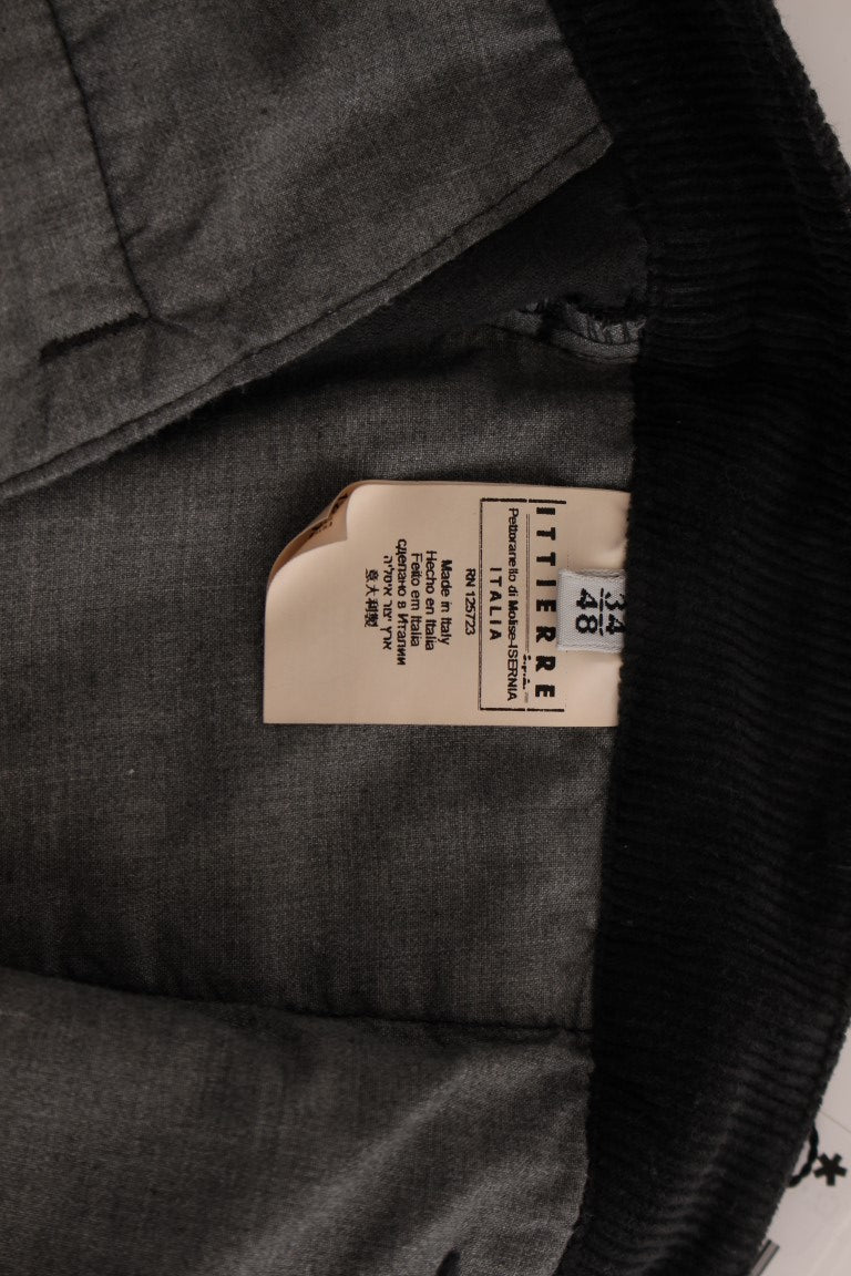 Schwarze Cord-Baumwollhose mit geradem Schnitt