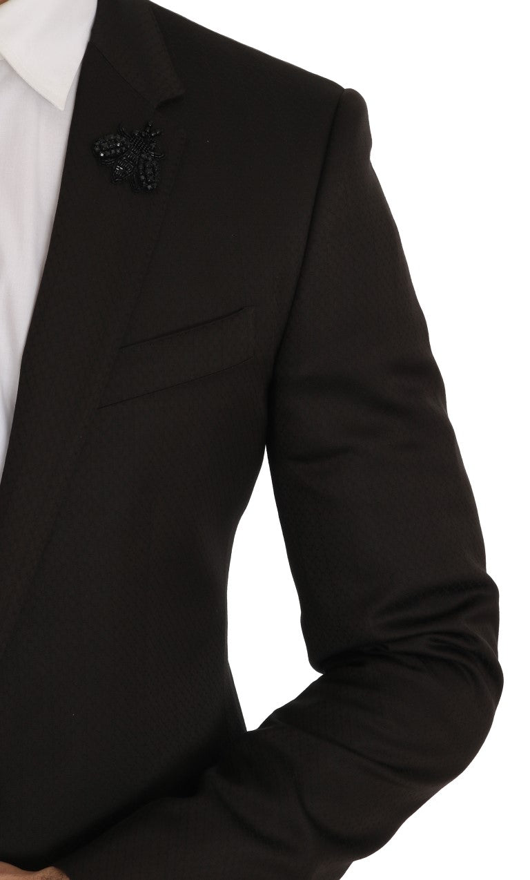Brauner Woll-Slim-Fit mit Kristallbesatz MARTINI